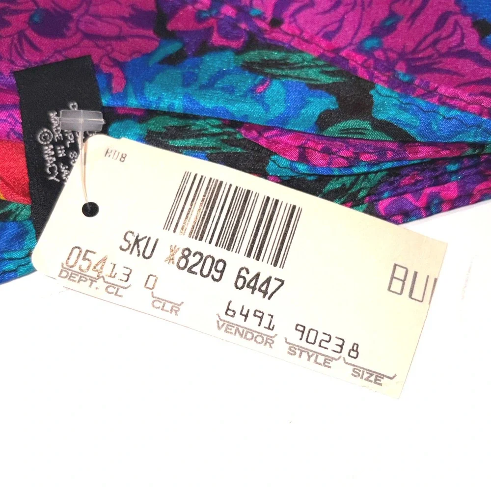 Morgan Taylor Vintage Paisley Floral Silk Scarf Red Blue Pink 31x31 NWT OS